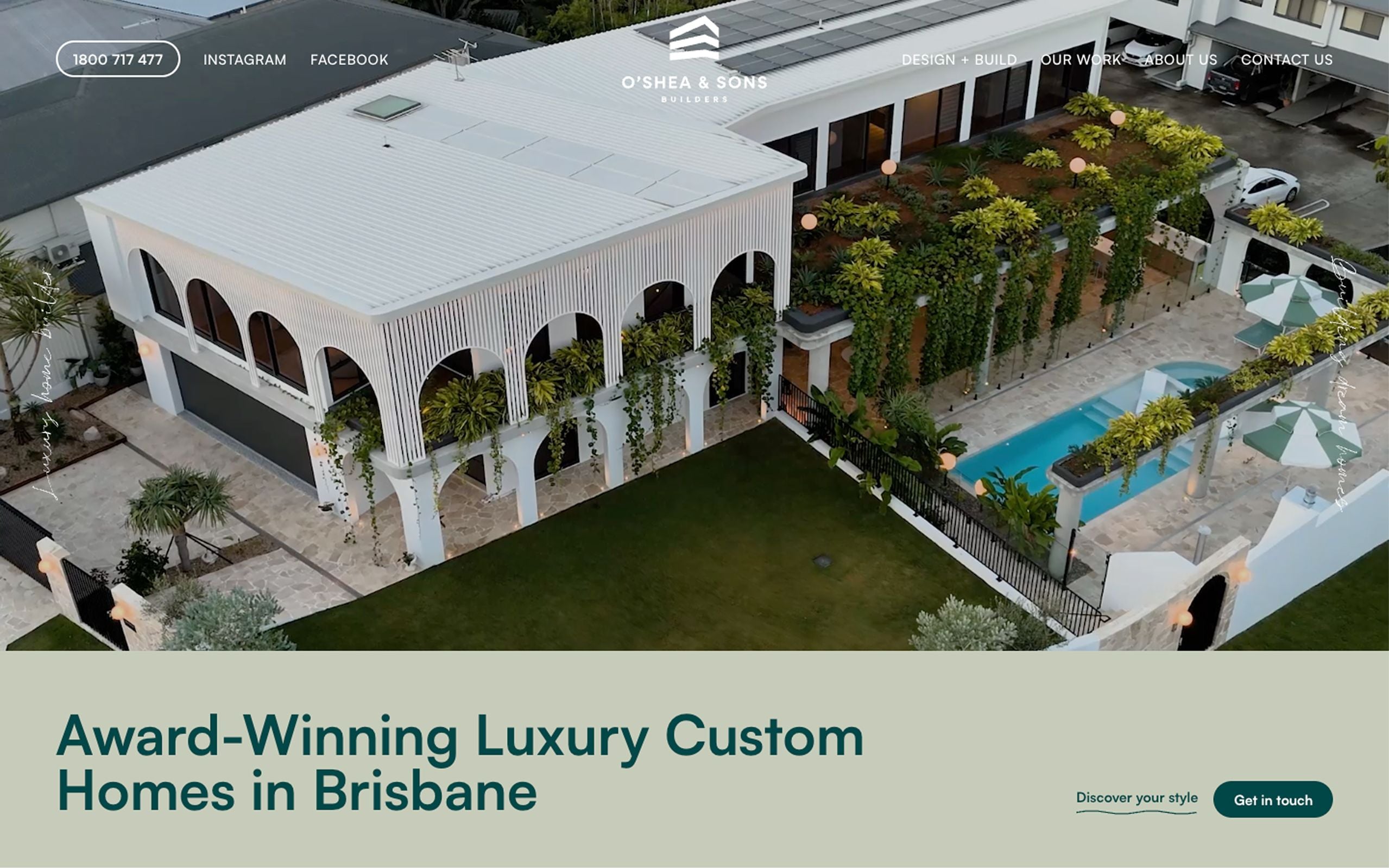 O’Shea and Sons Builders — interface mockup