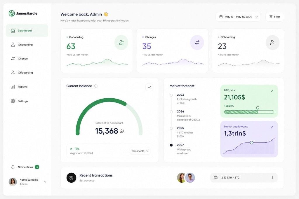 James Hardie — interface mockup