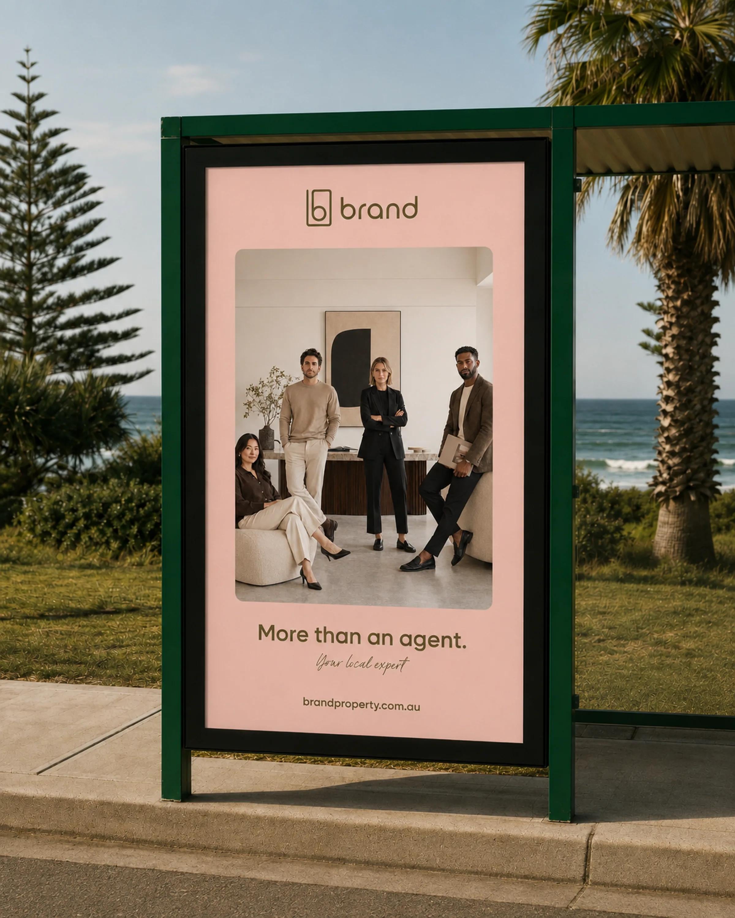Brand Property bus shelter outdoor branding