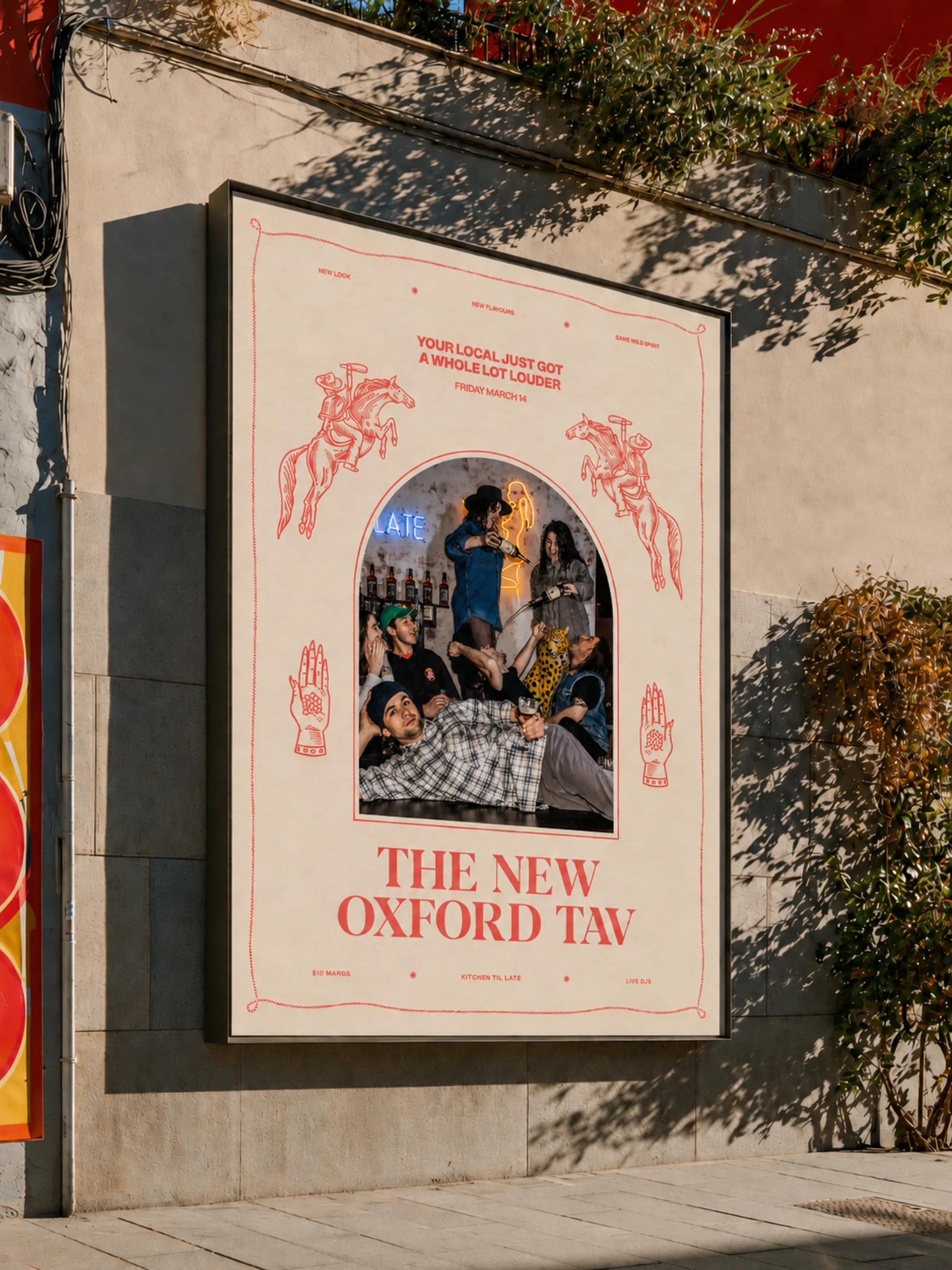 The Oxford Tavern street poster hospitality branding