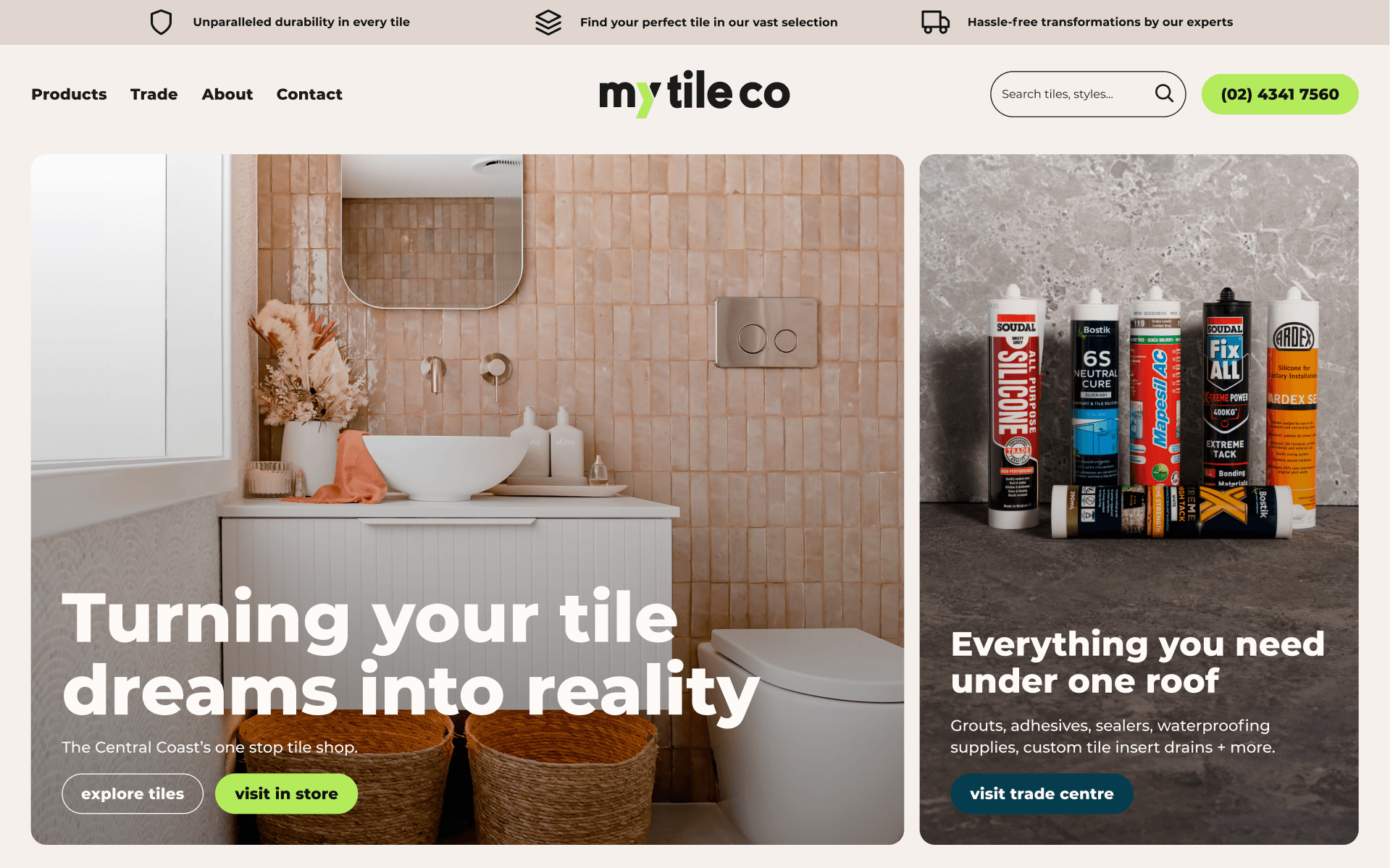 MyTile Co — interface mockup