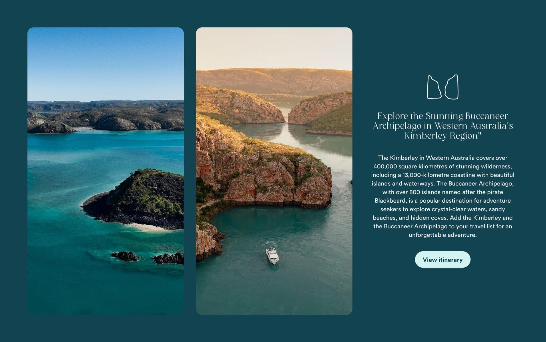 Kimberley Day Cruise — interface mockup